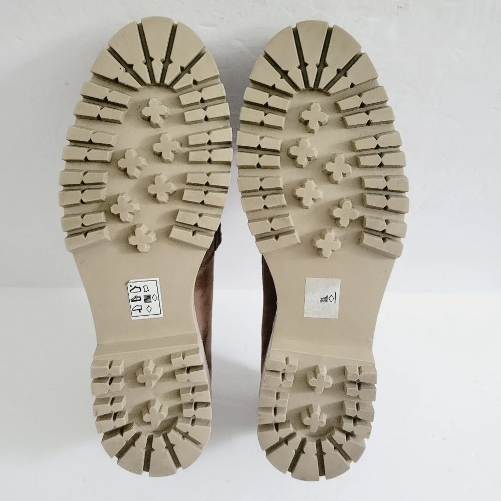 NEW CREVO May Leather Chunky Slip-on Loafer In Taupe Size 9